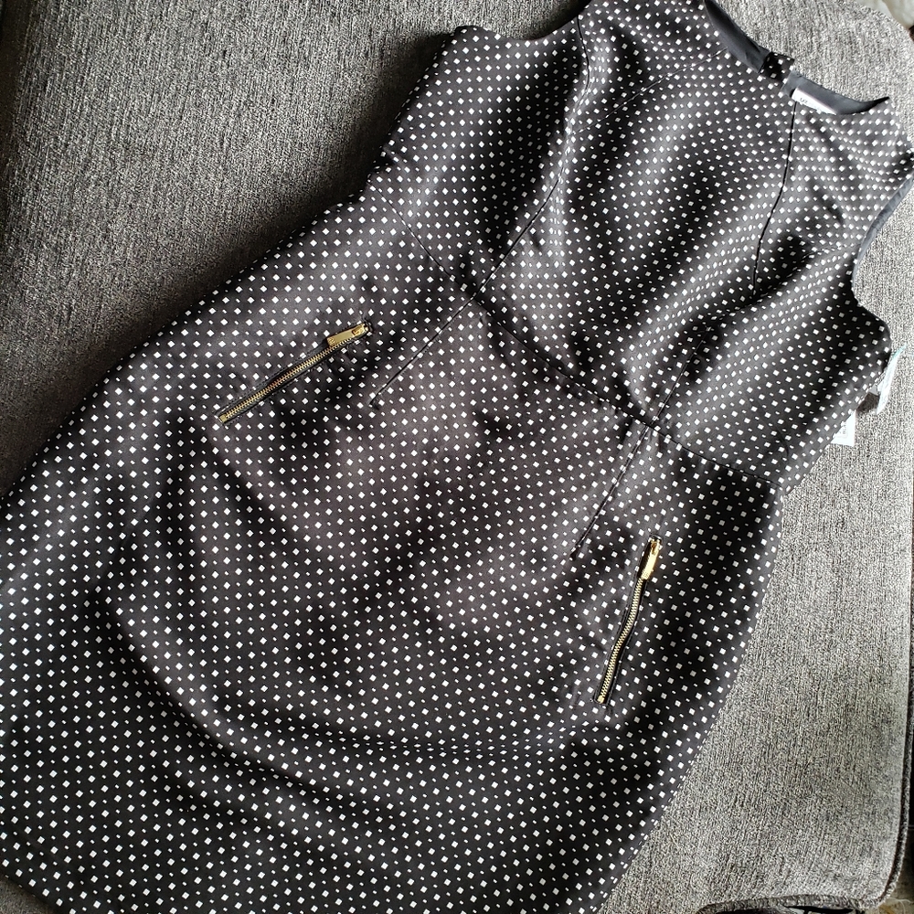 Liz claiborne dress with pockets gold black 16